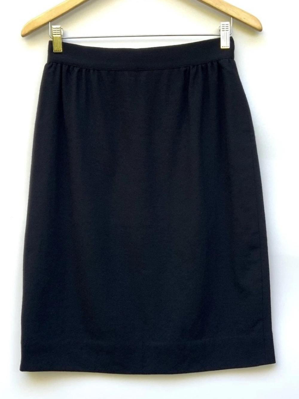 Vintage Lillie Rubin 100% Wool Black Pencil Skirt Size 10